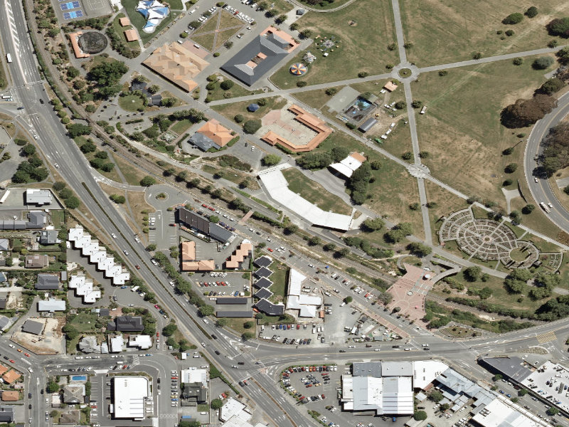 aerial view of Caroline Bay Footpaths and the ground around it
