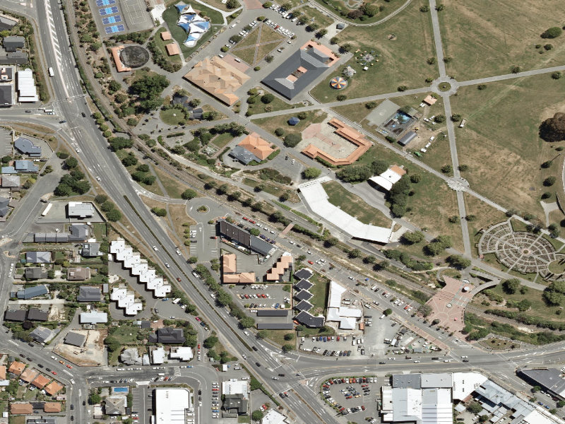 aerial view of Caroline Bay Footpaths and the ground around it