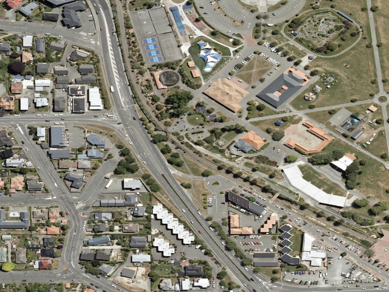 aerial view of Caroline Bay Footpaths and the ground around it