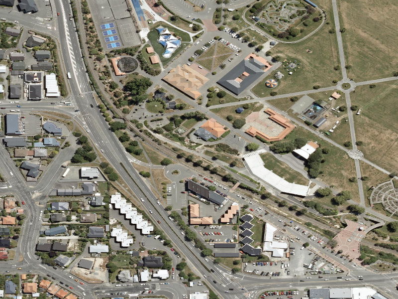 aerial view of Caroline Bay Footpaths and the ground around it