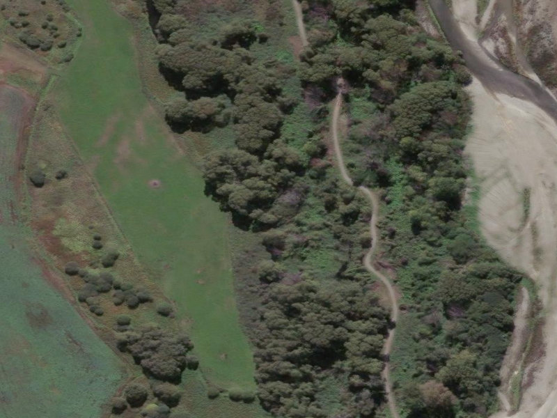 aerial view of Opihi River Walk and the ground around it