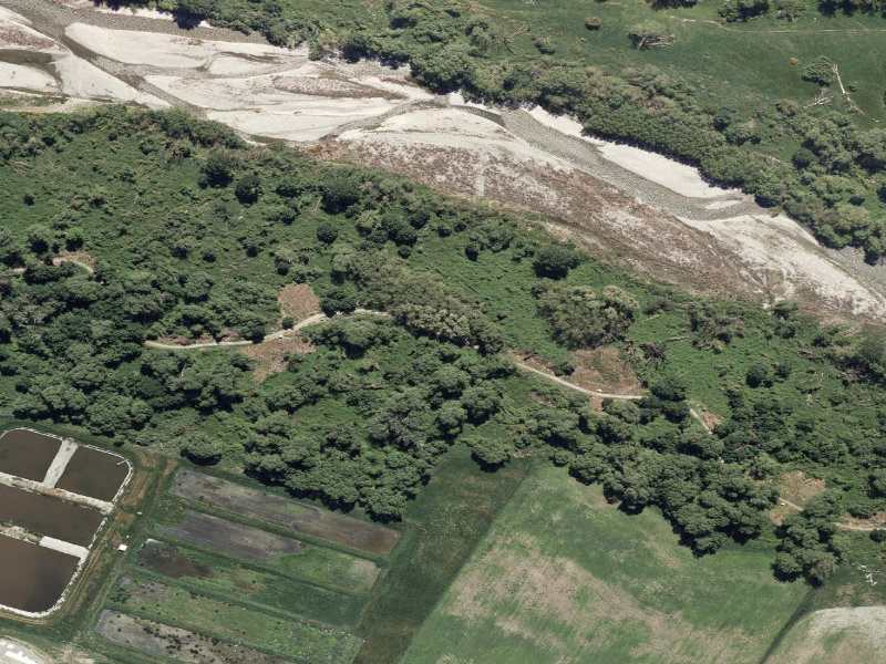 aerial view of Opihi River Walk and the ground around it