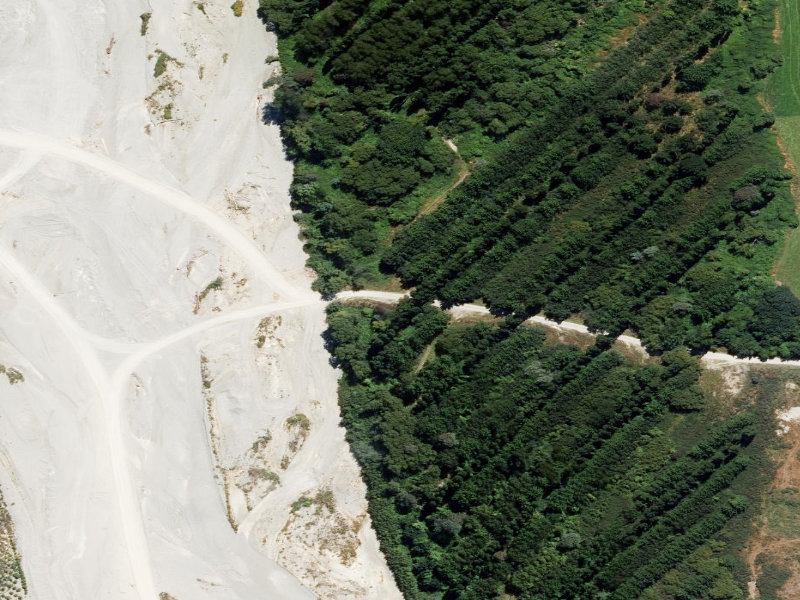 aerial view of Orari River Mountain Bike Tracks and the ground around it