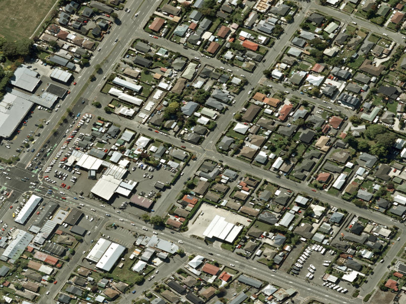 aerial view of Walk and bike track through Woolston and the ground around it