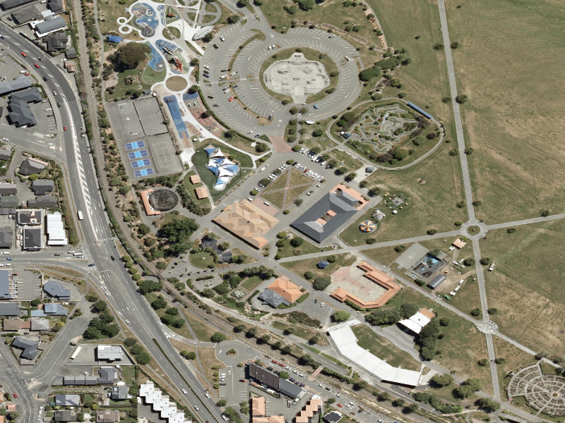 aerial view of Quadrangle Lawn Footpaths and the ground around it