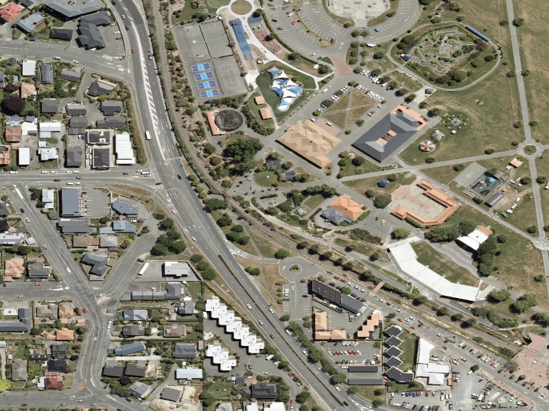 aerial view of Caroline Bay Footpaths and the ground around it