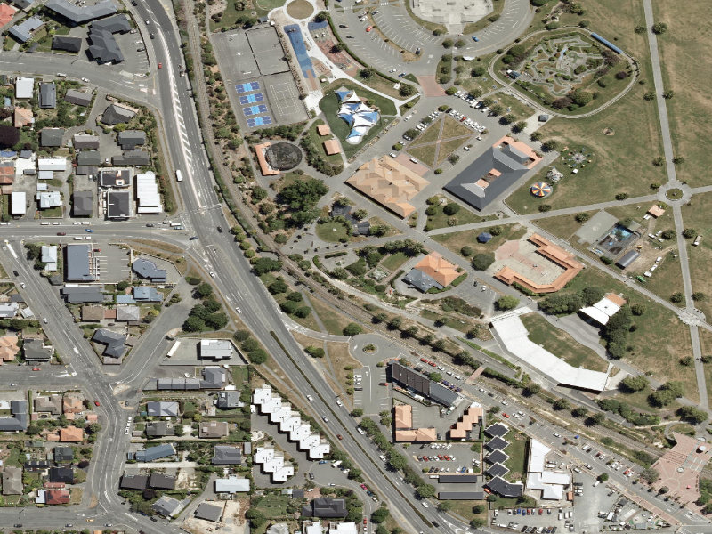 aerial view of Caroline Bay Footpaths and the ground around it
