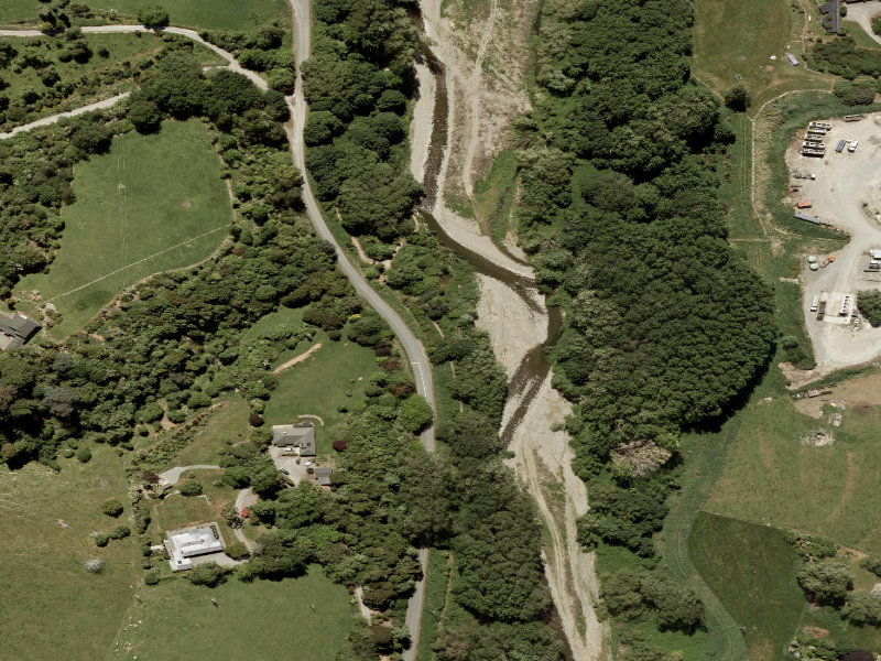 aerial view of Waihi River Walk Geraldine and the ground around it