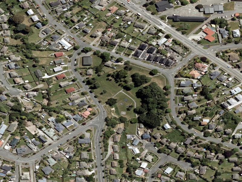 aerial view of Park Walkway and the ground around it