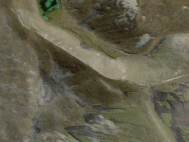 aerial view of Bullock Bow Saddle and the ground around it