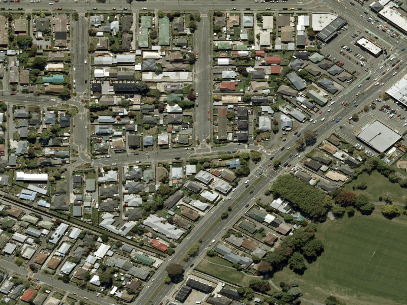 aerial view of Walk and bike track through Phillipstown and the ground around it