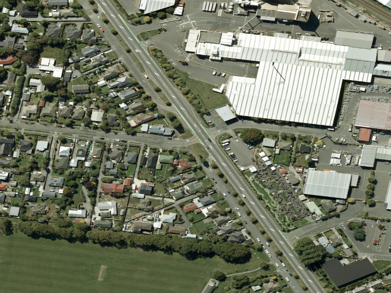 aerial view of Walk and bike track through Hillsborough and the ground around it