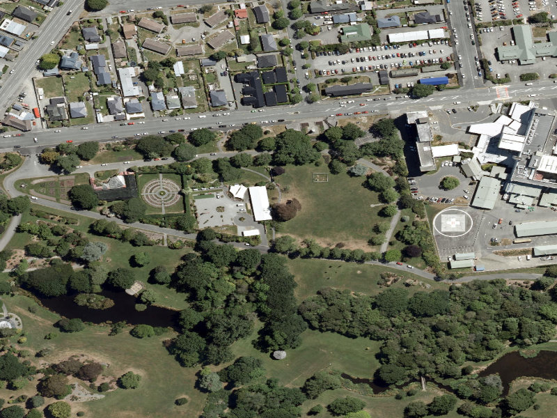 aerial view of Botanic Gardens Paths and the ground around it