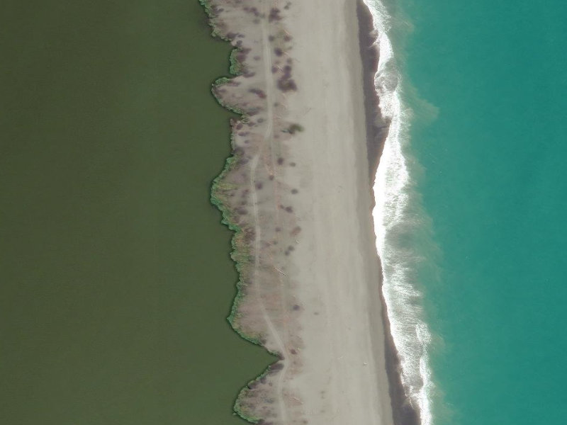 aerial view of Wainono Lagoon Track and the ground around it