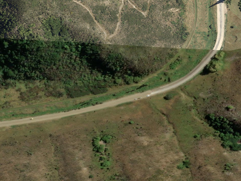 aerial view of Waimate Branch Railway Embankment Track and the ground around it