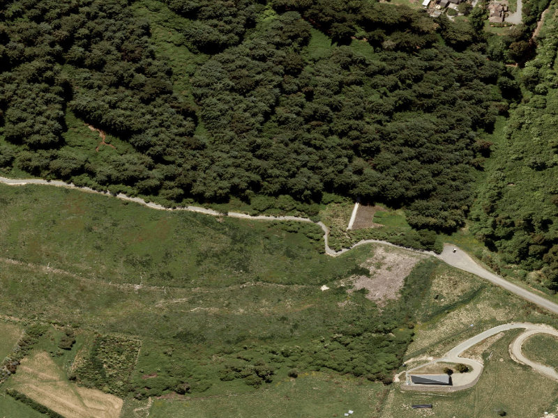 aerial view of Pekapeka Gully and the ground around it
