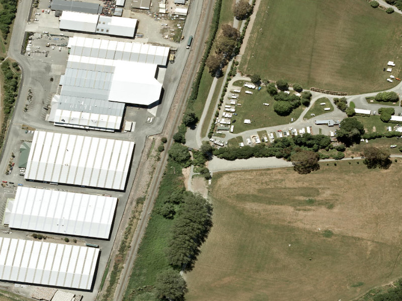 aerial view of Temuka Domain Torepe Fields and the ground around it