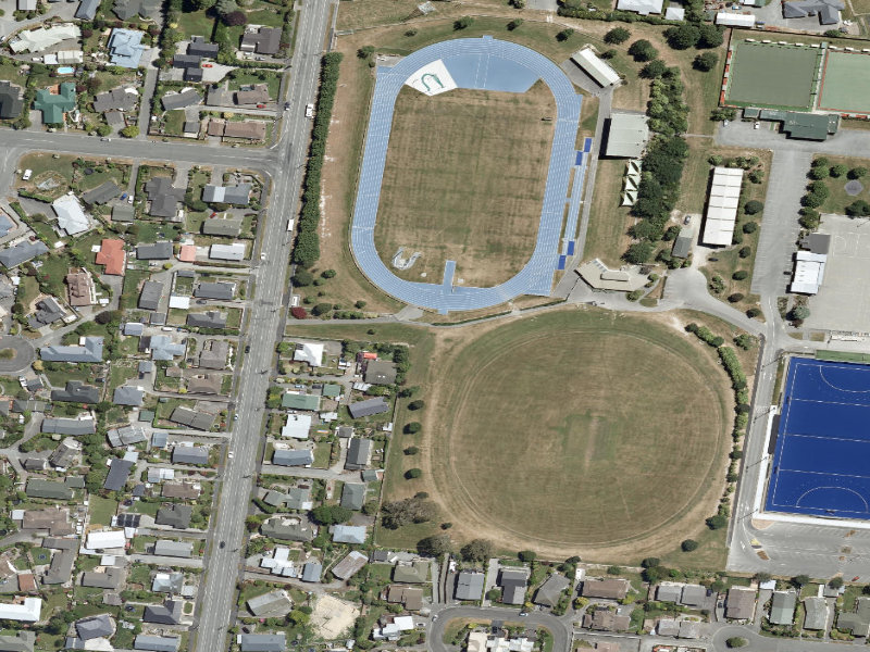 aerial view of Path Through Aorangi Park and the ground around it