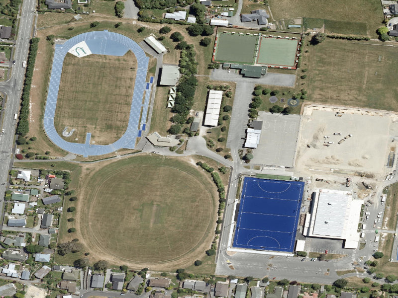 aerial view of Path Through Aorangi Park and the ground around it