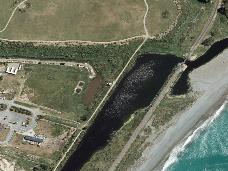 aerial view of Saltwater Creek Cycle Walkway and the ground around it