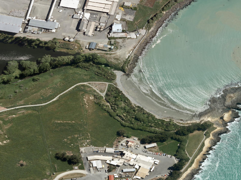 aerial view of Dashing Rocks Track and the ground around it