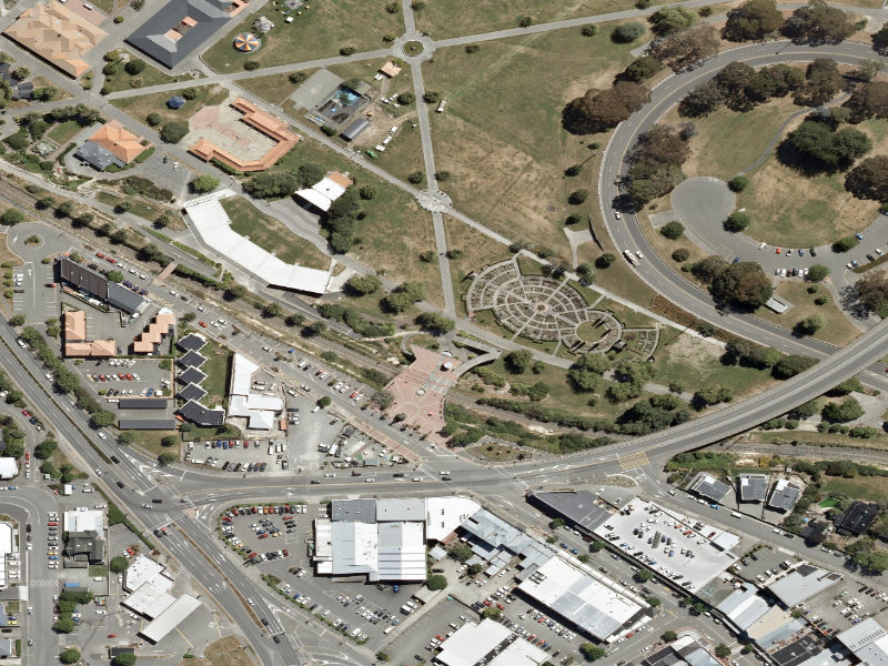 aerial view of Caroline Bay Footpaths and the ground around it