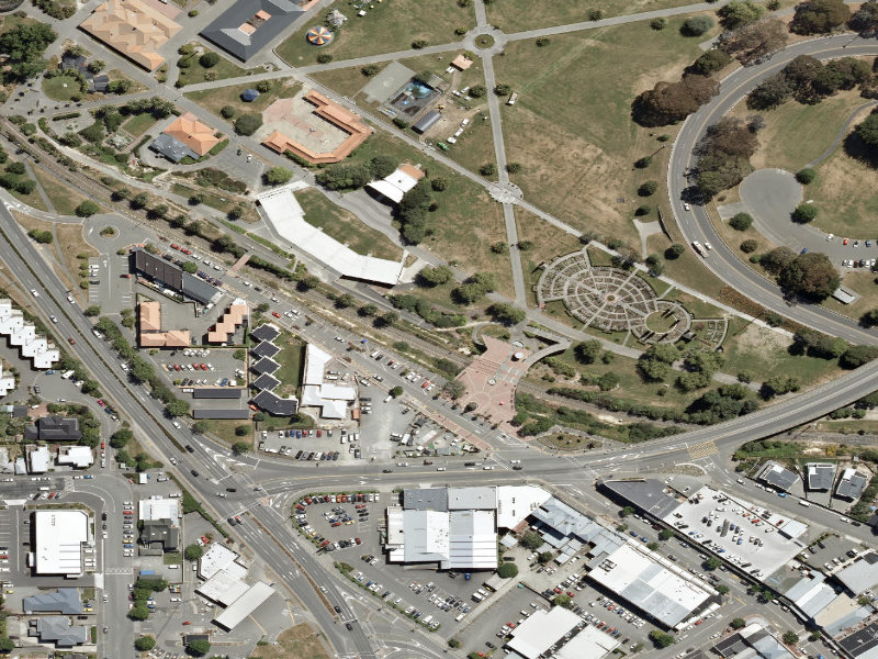 aerial view of Caroline Bay Footpaths and the ground around it
