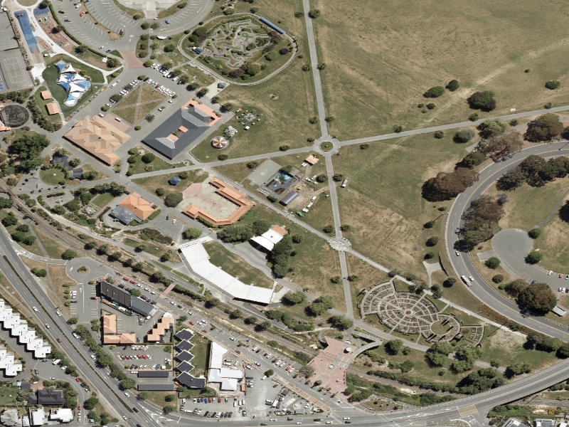 aerial view of Memorial Walk and the ground around it