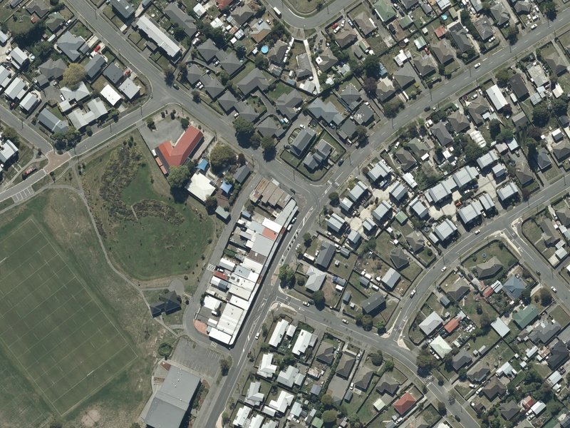 aerial view of Aranui C3 Church and the ground around it