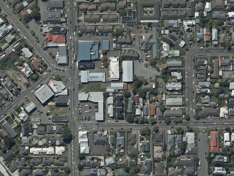 aerial view of Beckenham Baptist Church and the ground around it