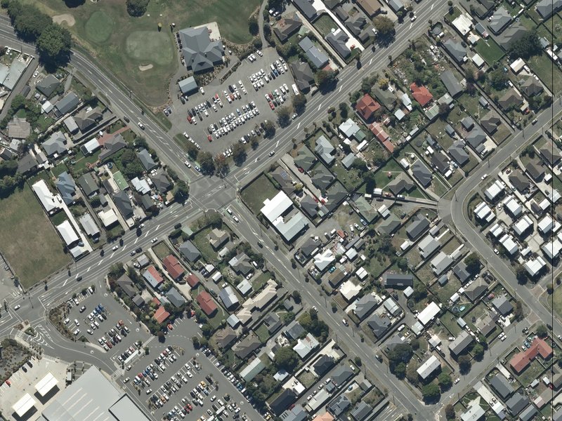 aerial view of Breezes Road Baptist Church and the ground around it