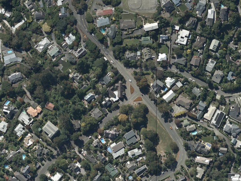 aerial view of Cashmere Presbyterian Church and the ground around it