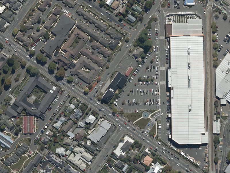 aerial view of Christchurch North Methodist Parish and the ground around it