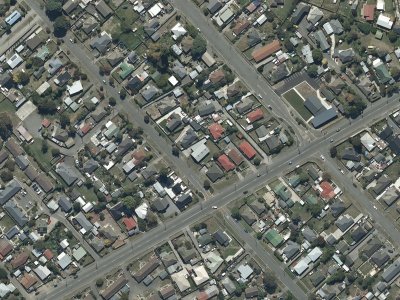 aerial view of Ekalesia Au Uso Kerisiano Samoa and the ground around it