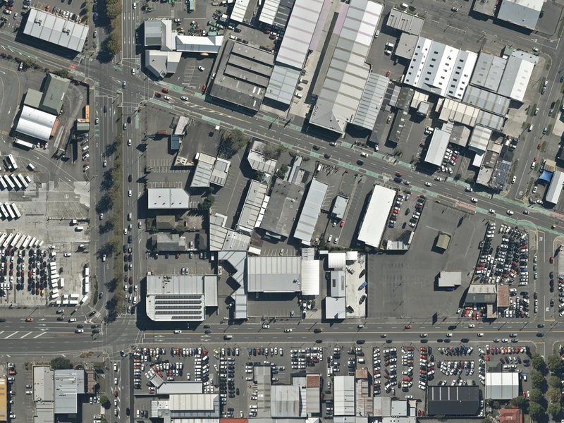 aerial view of Grace Vineyard Church - City Campus and the ground around it