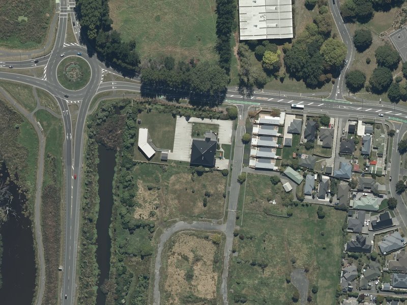 aerial view of Life Church QE2 and the ground around it