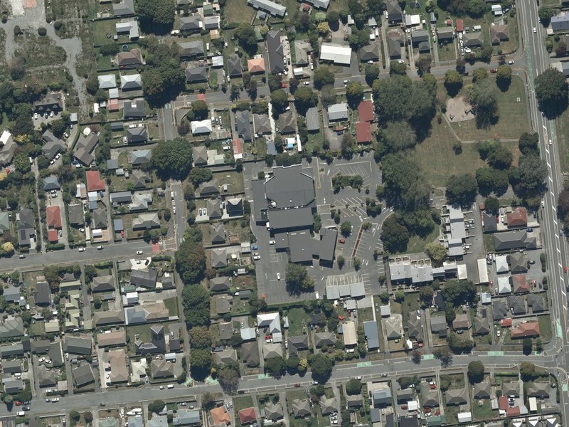 aerial view of Life Church - Upper Riccarton and the ground around it