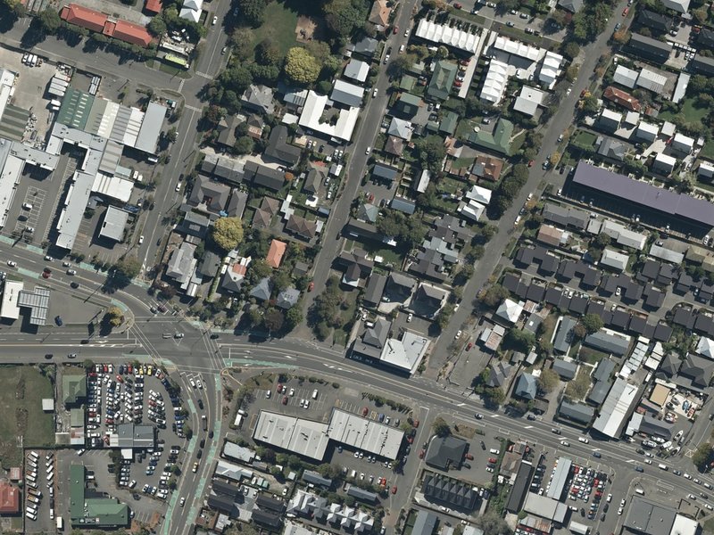 aerial view of Linwood Congregational Church and the ground around it