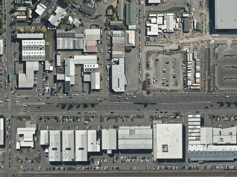 aerial view of Majestic Church and the ground around it