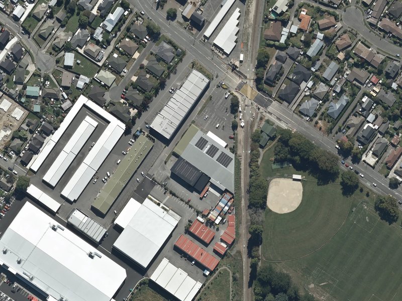 aerial view of Northcity Church and the ground around it