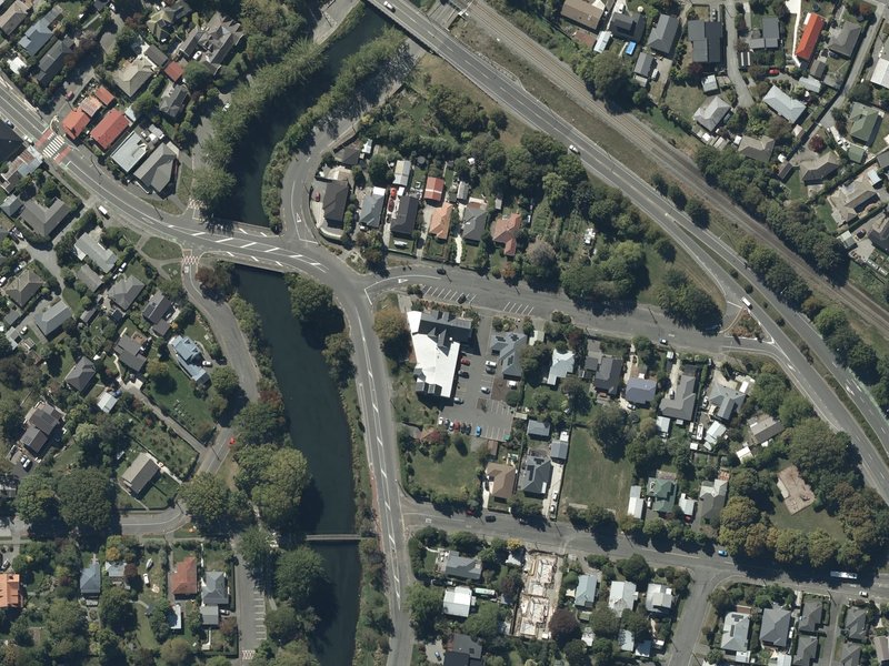 aerial view of Opawa Community Church and the ground around it