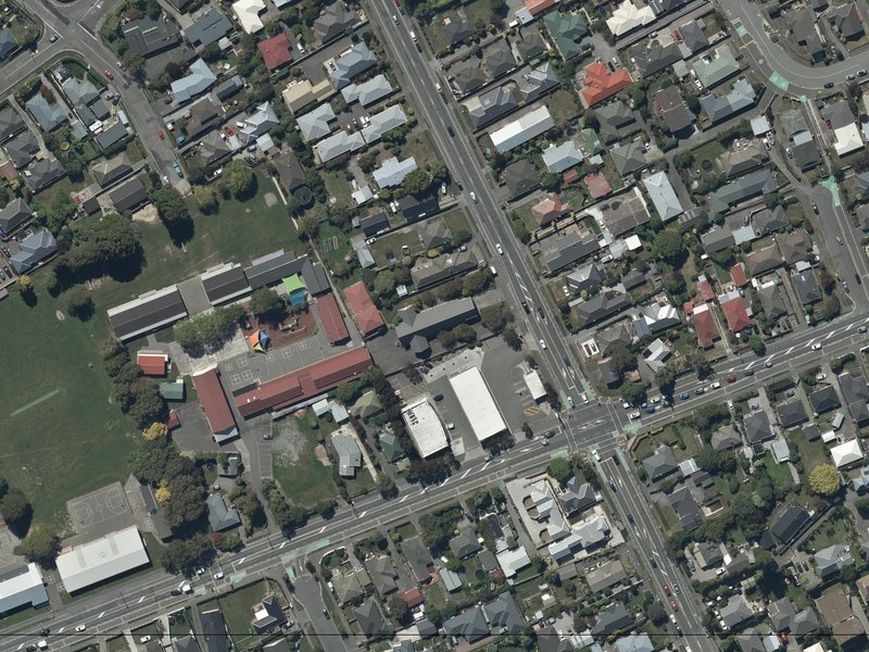 aerial view of Our Lady of the Assumption and the ground around it