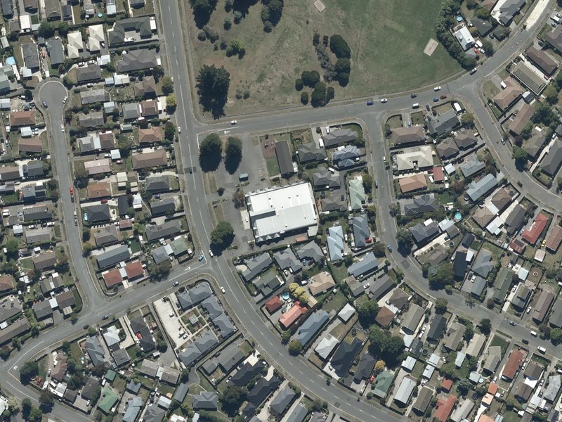 aerial view of Parklands Baptist Community Church and the ground around it