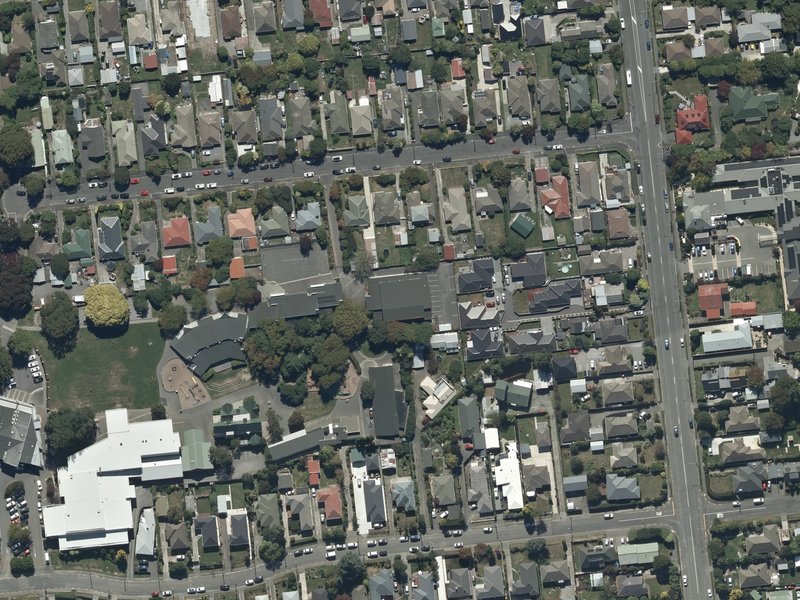 aerial view of Redemption Church and the ground around it