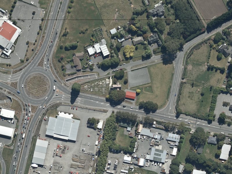 aerial view of Saint James and the ground around it