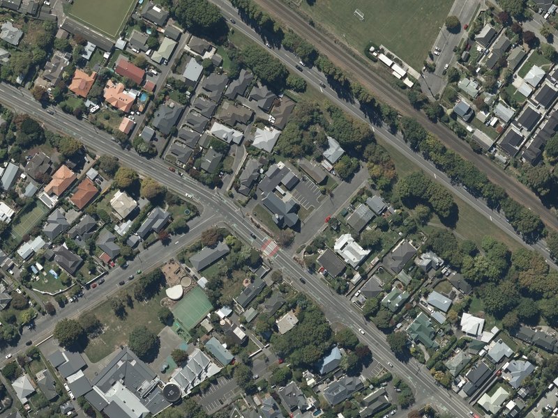 aerial view of Saint Mark's and the ground around it