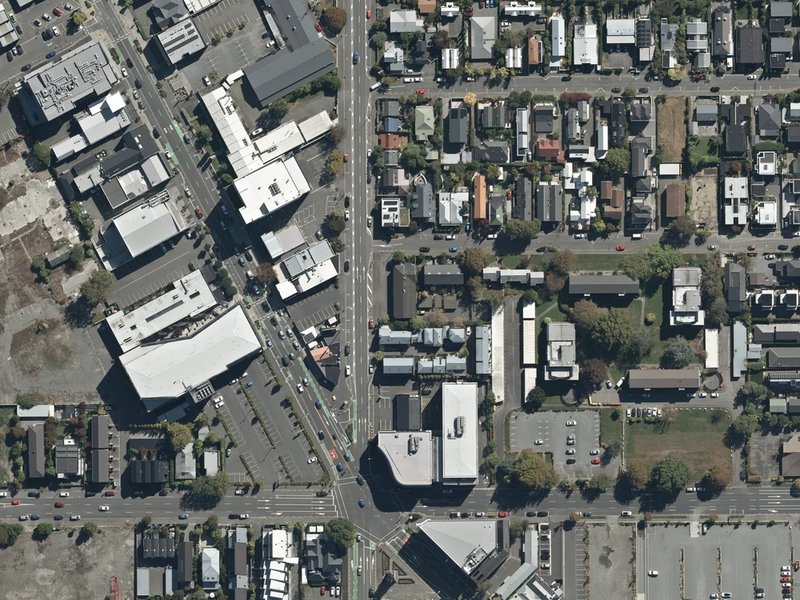 aerial view of SGINZ Centre Christchurch and the ground around it