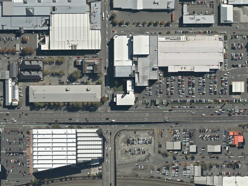 aerial view of South City Church and the ground around it
