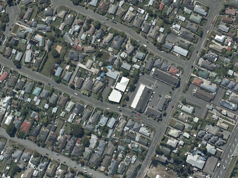 aerial view of South West Baptist Church and the ground around it