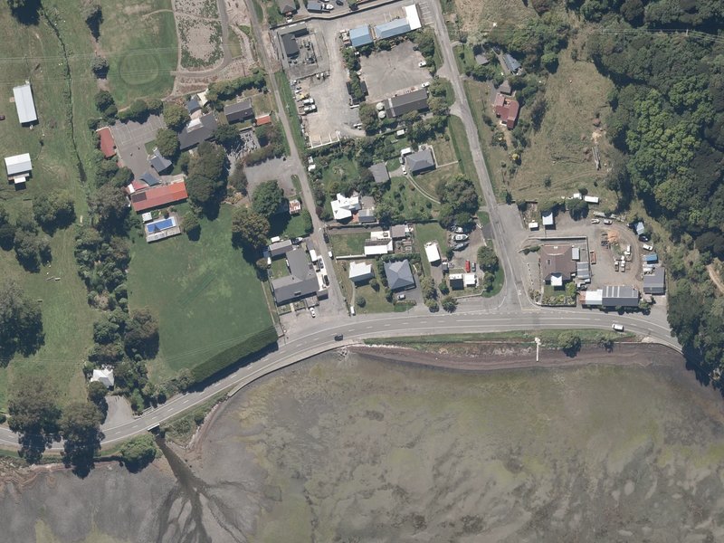 aerial view of St John the Evangelist - Duvauchelle and the ground around it